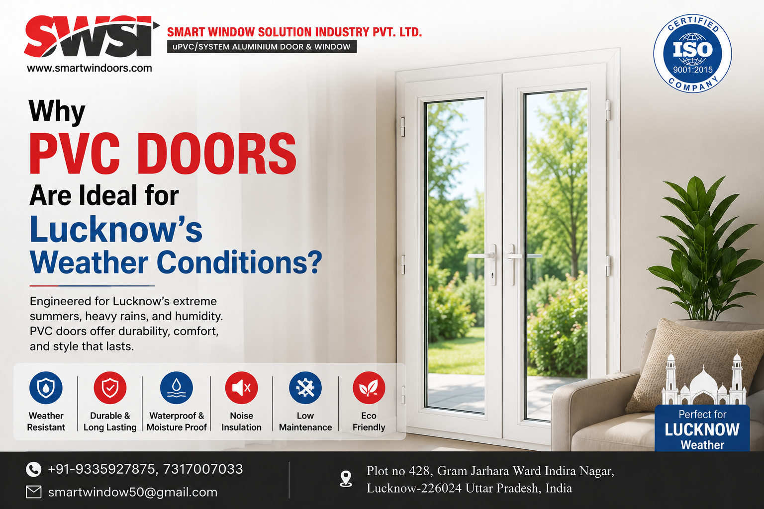 Why PVC Doors Are Ideal for Lucknow's Weather Conditions?